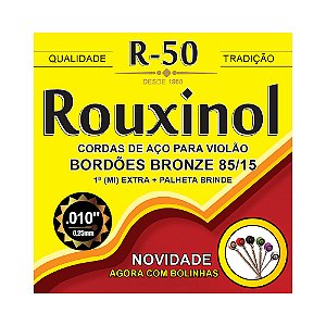 Encordoamento Para Violão Aço Chenilha/ E extra Rouxinol R50