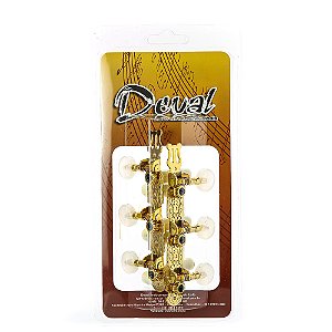 Tarraxa Violão Dourada Botões Acrílico 210 Deval ABC2100