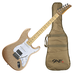 Guitarra Seizi Fun Katana Musashi HSS Desert Gold Sparkle Captadores Chidori HSS Ponte Tremolo e Bag 10360988