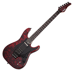 Guitarra Schecter Sun Valley Super Shredder FR-S Red Reign com Corpo em Mogno Braço Bolt-on Maple Canadense Thin Escala em Ébano Captador Ponte EMG Retro Active Hot 70 Sustainiac no Braço Floyd Rose Special 1245