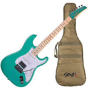 Guitarra Seizi Fun Katana Musashi HSS Turquoise Sparkle Captadores Chidori HSS Ponte Tremolo e Bag 10361259
