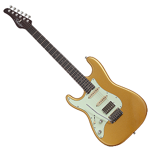 Guitarra Schecter Canhota Nick Johnston HSS 10th Anniversary com Corpo em Alder Braço Roasted Hard Rock Maple Bolt-on Perfil Vintage Escala em Ébano com 22 Jumbo Frets Captadores Schecter Diamond Single-Coil 1157