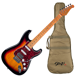 Guitarra Seizi Fun Vintage Budokan HSS Sunburst Captadores Chidori HSS Ponte Tremolo e Bag 10361266