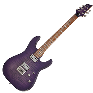 Guitarra Schecter C-1 Standard Plus Trans Purple Burst com Corpo em Basswood Braço Maple Bolt-on Perfil Thin Escala em Pau-Ferro com Captadores Schecter Diamond SuperRock HH Ponte TonePros Tune-O-Matic 3935