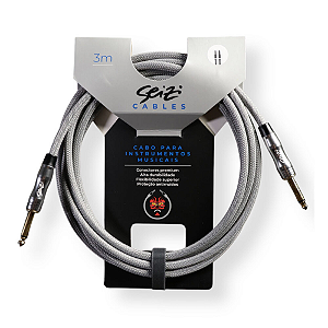 Cabo Seizi Cable Energy P10 x P10 Silver Grey 3m para Guitarra Violão Contrabaixo Ukulele 10360994