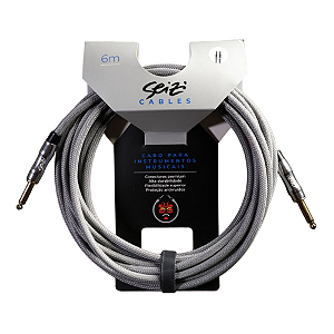 Cabo Seizi Cable Energy P10 x P10 Silver Grey 6m para Guitarra Violão Contrabaixo Ukulele 10360996