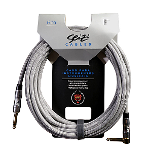 Cabo Seizi Cable Energy P10 x P10L Silver Grey 6m para Guitarra Violão Contrabaixo Ukulele 10360997