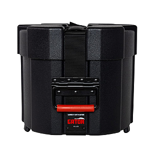 Case para Tom de Bateria Gator GPC 0808 8x8 com Estrutura Rotomoldada Ultra Resistente Interior em Microveludo Vermelho com Espuma Acolchoada Alças Ergonômicas Travas Reforçadas e Sistema de Empilhamento Gator Grooves