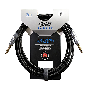 Cabo Seizi Cable Energy P10 x P10 Black 3m para Guitarra Violão Contrabaixo Ukulele 10361018