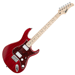 Guitarra Cort G100 HH Open Pore Black Cherry com Corpo Paulownia Braço Hard Maple Bolt-On Escala Hard Maple Captadores Cort Powersound HH Humbuckers Ponte Hard Tail 22 Trastes Medium