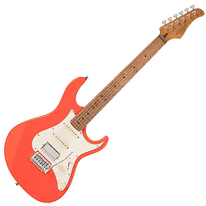 Guitarra Cort G200SE Scarlet Red com Corpo Poplar Braço Roasted Maple Bolt-On Escala Roasted Maple Captadores Cort Powersound HSS Ponte 6-Point Vintage-Style Tremolo 22 Trastes