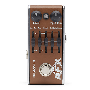 Pedal Fishman AFX PRO EQ Acoustic Mini Preamp PRO-AFX-EQ2 com Equalizador 5 Bandas e Low Cut