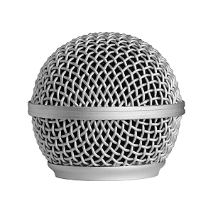 Grade de Reposição Shure RK143G Original para SM58 Metal Ball-Type Grille Prata com Suporte Interno