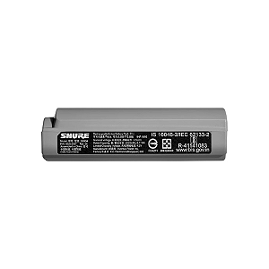 Bateria Shure SB904 Íons de Lítio Recarregável com Indicador de Carga em Horas e Minutos para Sistemas Sem Fio