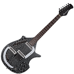 Sitar Danelectro BKC 6/13 Black Crackle com Captadores Lipstick Single-Coil e Cordas de Drone