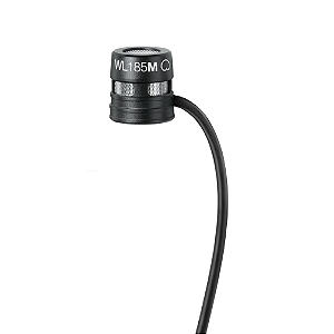 Microfone Shure WL185M Cardioide Lapela Discreto Preto com Conector LEMO3 TQG Presilha Fixação Windscreen e Bolsa de Transporte