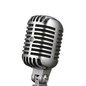 Microfone Shure 55SH Series II Unidyne Vocal Dinâmico Cardioide Clássico Cromado com Shock Mount Integrado Suporte Giratório e Construção Metálica Robusta