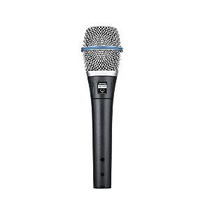 Microfone Shure Beta 87A Vocal Condensador Supercardioide com Shock-Mount Pneumático Pop Filter Integrado Phantom Power Neodímio e Resposta Suave com Presença