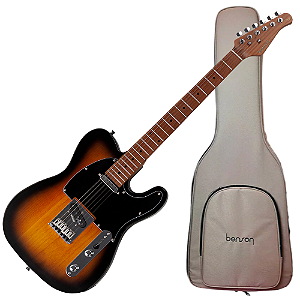 Guitarra Benson Hardy HD 905 3TS BK 3-Tone Sunburst com Corpo Alder Braço Roasted Maple Parafusado Escala Roasted Maple 22 Trastes Captadores Wilkinson Humbucker