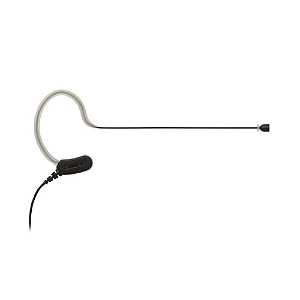 Microfone Shure MX153B/O-TQG Earset Omnidirecional Subminiatura Preto com Gooseneck Flexível Conector TA4F TQG Cabo Kevlar Presilha e 3 Windscreens