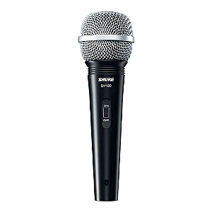 Microfone Shure SV100 Vocal Dinâmico Cardioide com Interruptor On/Off Cabo 1/4" Integrado Shock-Mount Interno Filtro Anti-Pop e Cachimbo