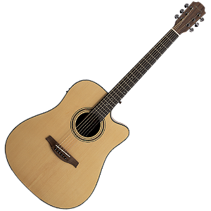 Violão Benson GD100CE NS Dreadnought Aço Natural Satin Eletroacústico com Tampo Spruce Corpo Sapele Braço Okume Escala Technical Wood 20 Trastes Pré BS-4 com Afinador
