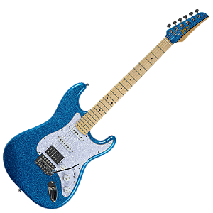Guitarra Seizi Fun Katana Musashi HSS Royal Blue Sparkle com Captadores Seizi Chidori HSS Ponte Tremolo e Bag 10360990 HTML