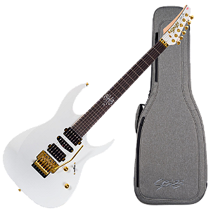 Guitarra Seizi Katana Gratitude Patrick Souza Floyd Rose Pearl White Gold com Captadores Seizi Jutsu HH Ponte Floyd Rose e Bag 10361139