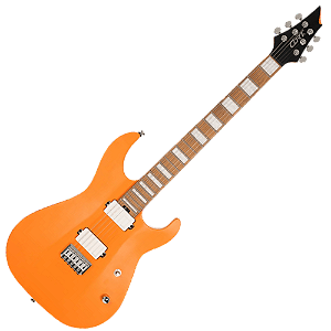 Guitarra Cort KX600 Infinite Orange Crush Satin Neck-Thru 6 Cordas com Fishman Fluence Modern HH Braço Roasted Maple & Walnut e Ponte Hardtail String Thru Body