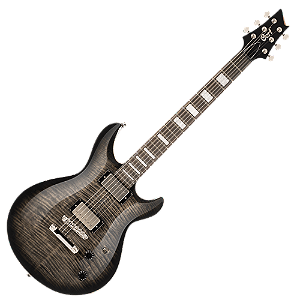 Guitarra Cort M600 Trans Black Burst Set Neck Mahogany com Top Flamed Maple Captadores Voiced Tone VTH59 e Ponte Tune-O-Matic Stop Tailpiece