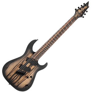 Guitarra Cort KX507MS Pale Moon Natural Black Burst 7 Cordas Multi-Scale com Fishman Fluence Modern Top Pale Moon Ebony e Braço 5pc Maple & Purple Heart