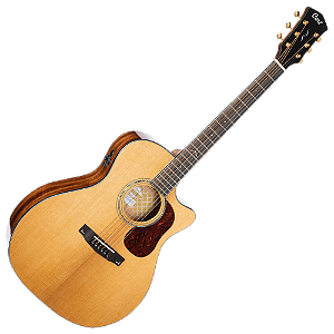 Violão Cort Gold A6 NAT Natural Gloss Masterpiece Series com Top Torrefied Solid Sitka Spruce Corpo Grand Auditorium e Eletrônica Fishman Flex Blend
