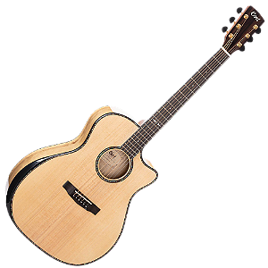 Violão Eletroacústico Cort GA-MY Bevel NAT Natural Gloss Grand Auditorium com Bevel Armrest Top Solid Sitka Spruce e Eletrônica Fishman Presys II