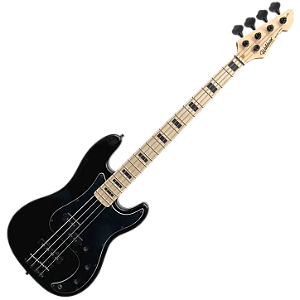 Contrabaixo Waldman GPJ 200X BBK Black Motown Series 4 Cordas PJ com Captadores Precision Jazz Bass Corpo Basswood e Braço Maple