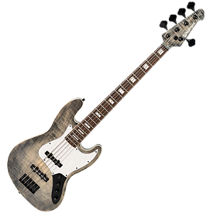 Contrabaixo Waldman GJJ505A FBF 5 Cordas Black Flat Ativo com Captadores JJ Corpo Poplar e Black Hardware