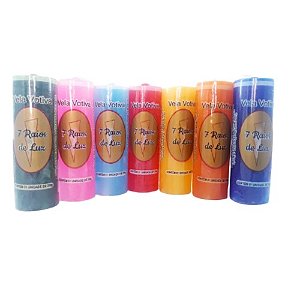 Kit 10 und Velas Votivas 7 dias Brancas ou Coloridas - 260 gr cada