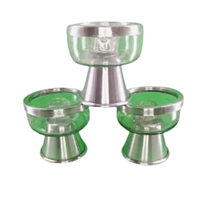 Kit 3 und Porta Velas Palito De Vidro E Alumínio Tipo Castiçal