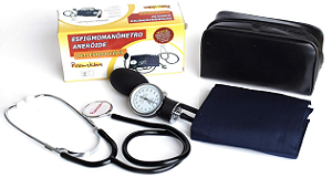 Conjunto Aparelho de Pressão e Estetoscópio Velcro - Premium Accumed UND