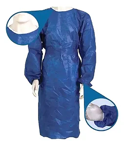 Avental Manga Longa e Tiras GR25 pac. c/10 un- AZUL