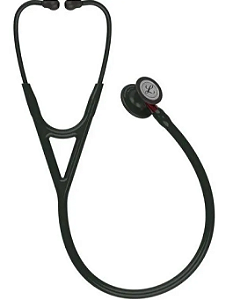 Estetoscópio 3M Littmann Cardiology IV 6200 - Preto/Preto Mate e Conector Vermelho - HB004614549