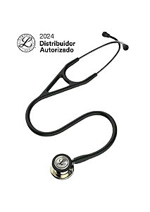 Estetoscópio 3M™ Littmann® Cardiology IV™ 6179 Preto com Champanhe Espelhado e Conector Preto - HB004536882