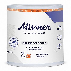 Fita Microporosa Hipoalérgica Branca 5cm x 10m -  Missner