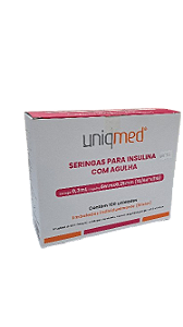 Seringas para Insulina 0,3mL  – 6mm x 0,25mm - Uniqmed