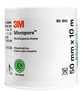 Fita Microporosa Branca Hipoalérgica 50mm x 10m - Solventum 3m