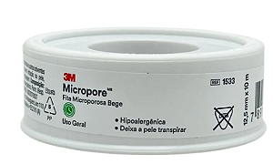 Fita Microporosa Bege Hipoalérgica 12,5cm x 10m - Solventum 3M