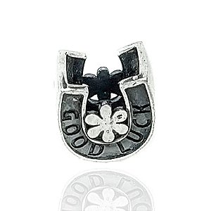 Berloque De Prata Separador Ferradura Good Luck