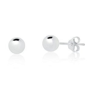 Brinco Bola de Prata 5mm - Prata 925
