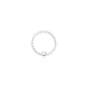 Piercing De Prata Argola Torcida Bolinha 8 mm