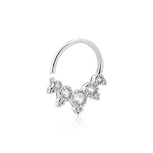 Piercing  Argola Frontal 5 Pontas Zircônias