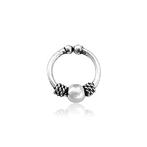 Piercing Argola De Pressão Prata De Bali